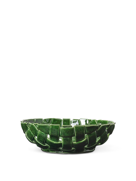 Ferm Living Plait Bowl - Ø30 - Emerald Green