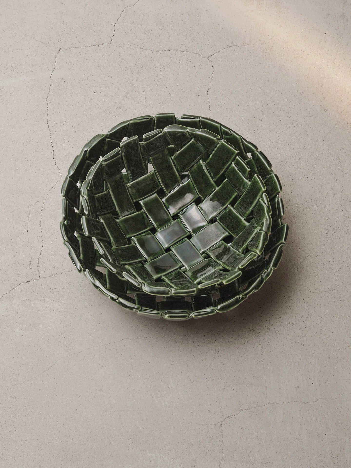 Ferm Living Plait Bowl - Ø30 - Emerald Green