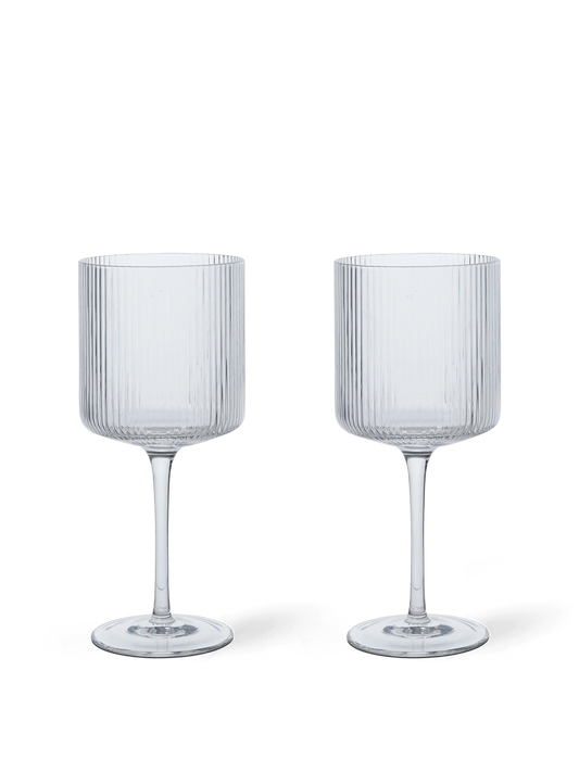 Ferm Living Ripple Red Wine Glasses Clear - Set of 2