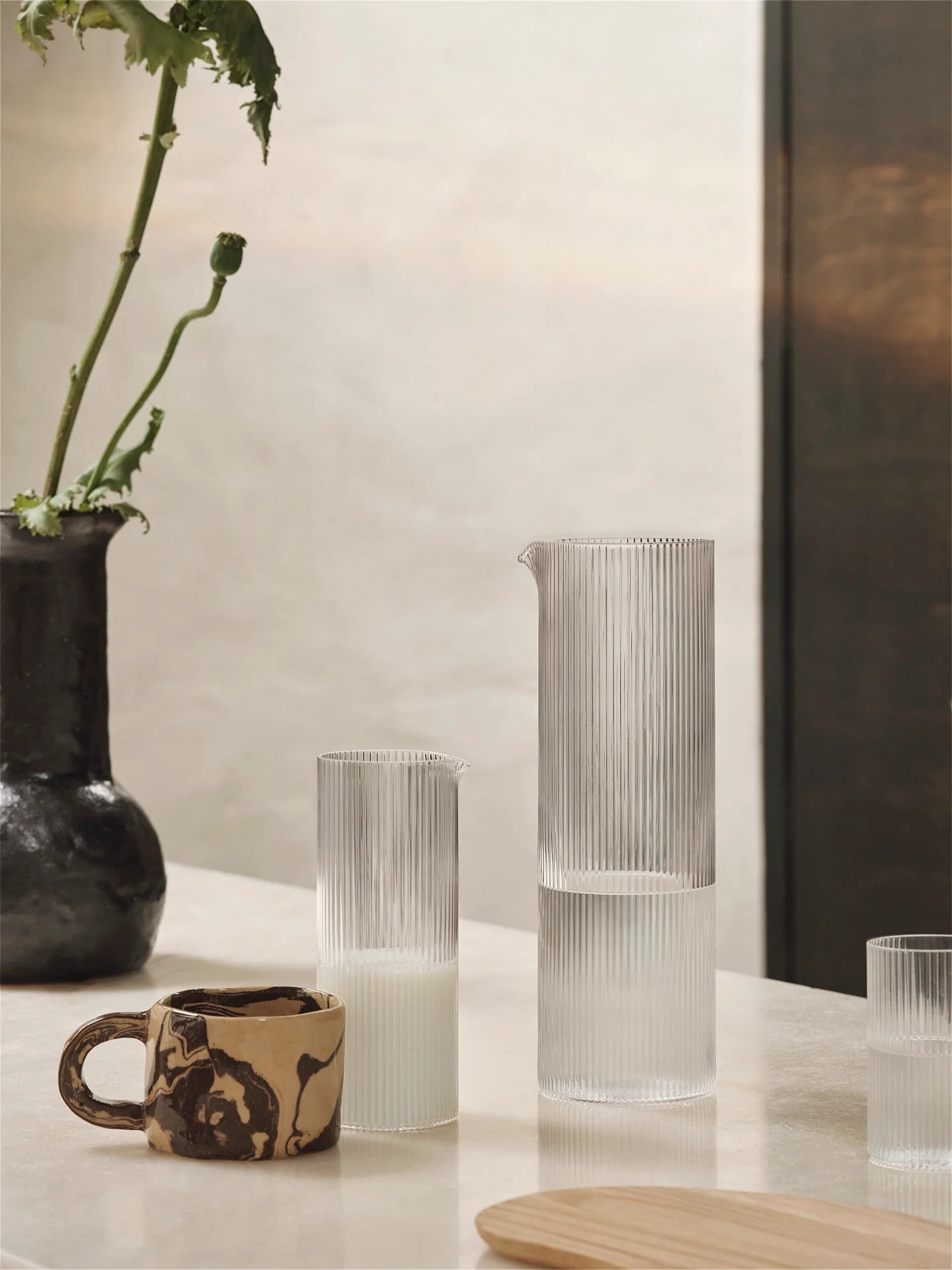 Ferm Living Ripple Water Jug - Clear