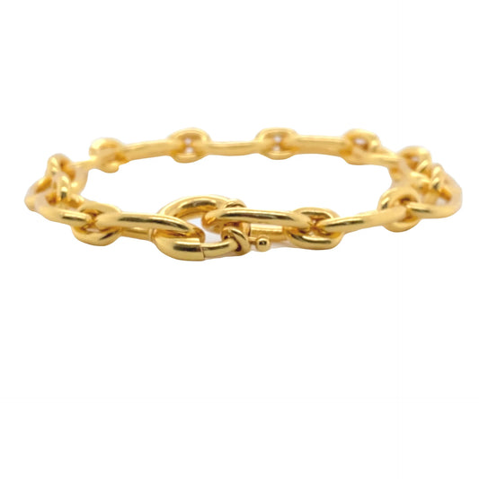 Gem Bazaar Double Link Gold Chain Bracelet