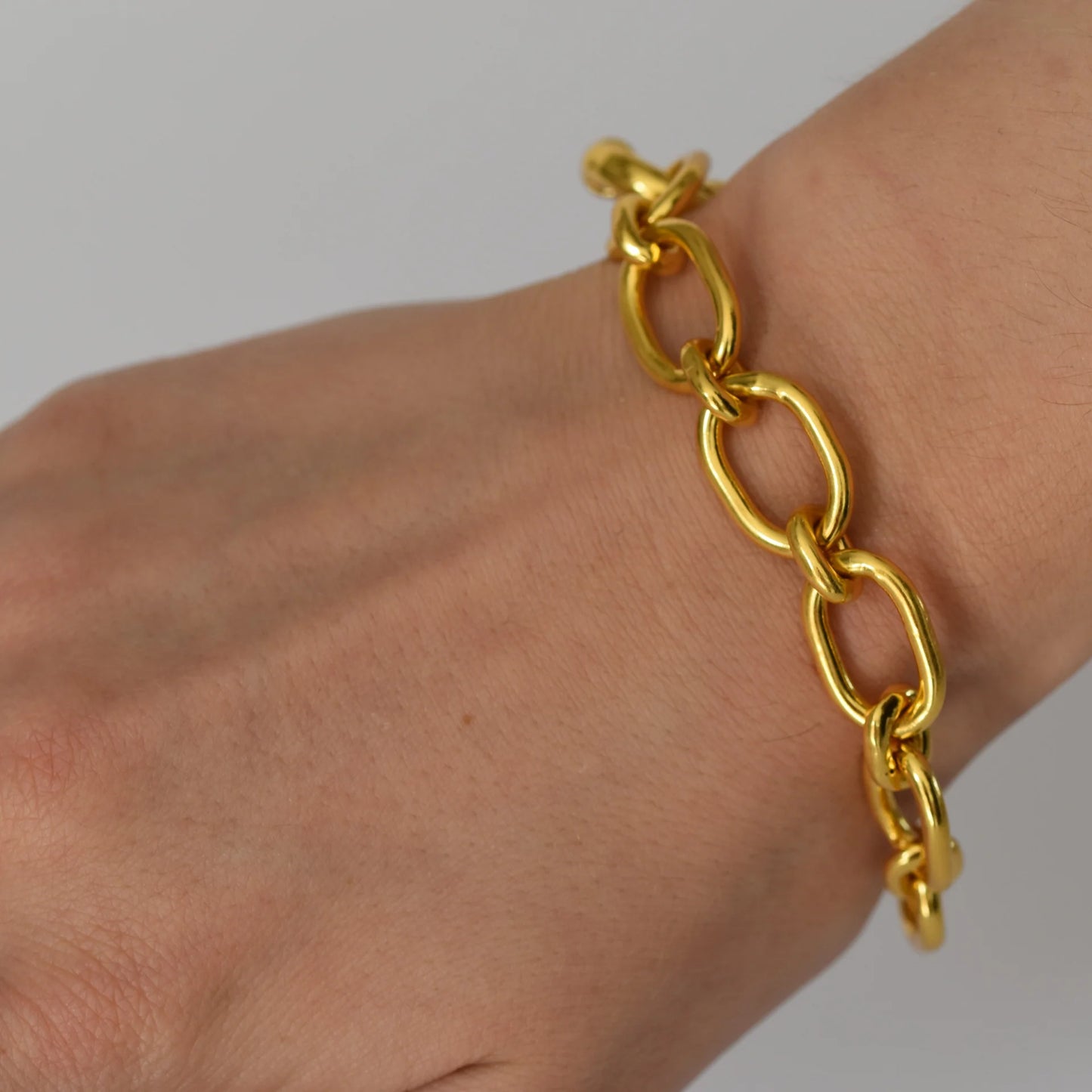 Gem Bazaar Double Link Gold Chain Bracelet