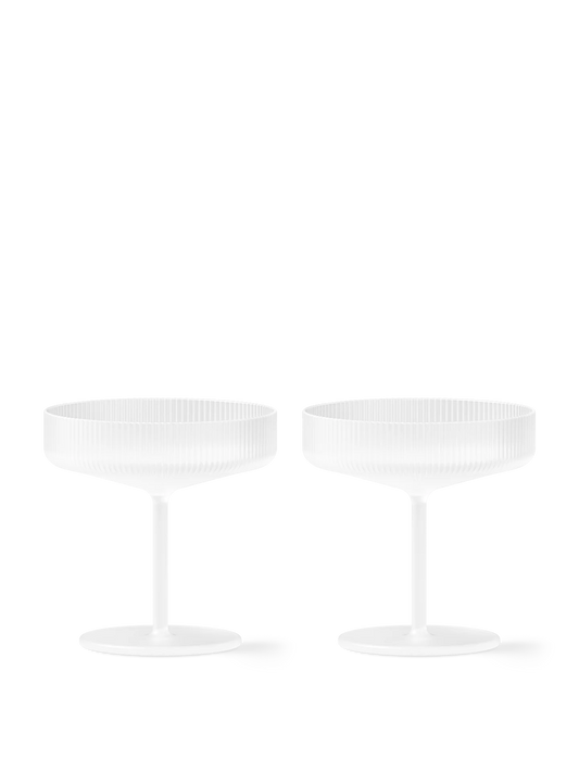 Ferm Living Frosted Ripple Champagne Saucers (Set of 2)