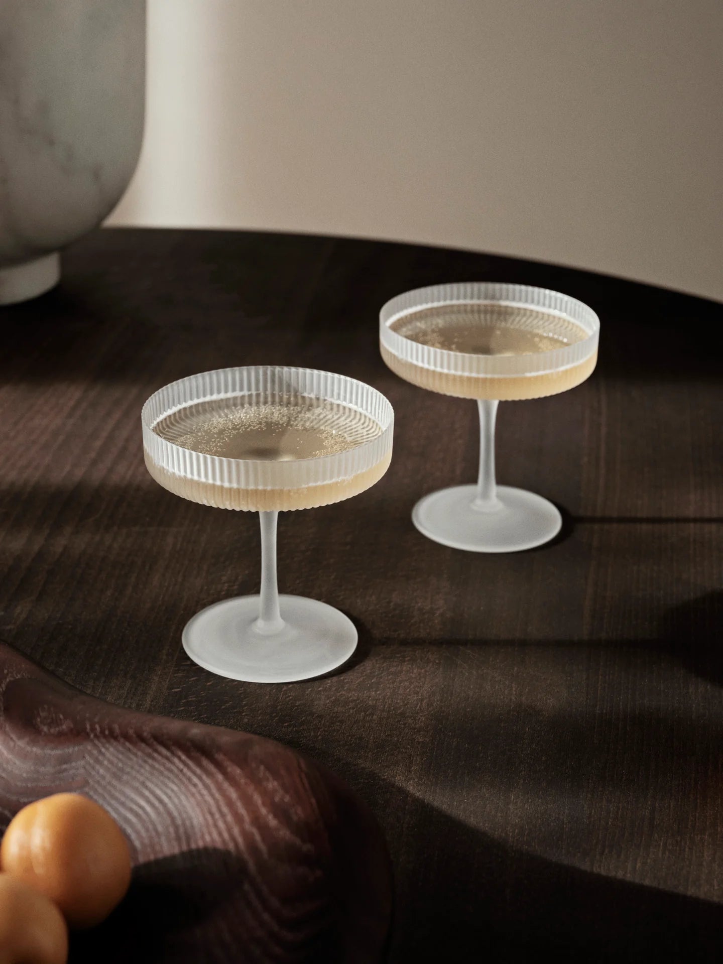 Ferm Living Frosted Ripple Champagne Saucers (Set of 2)