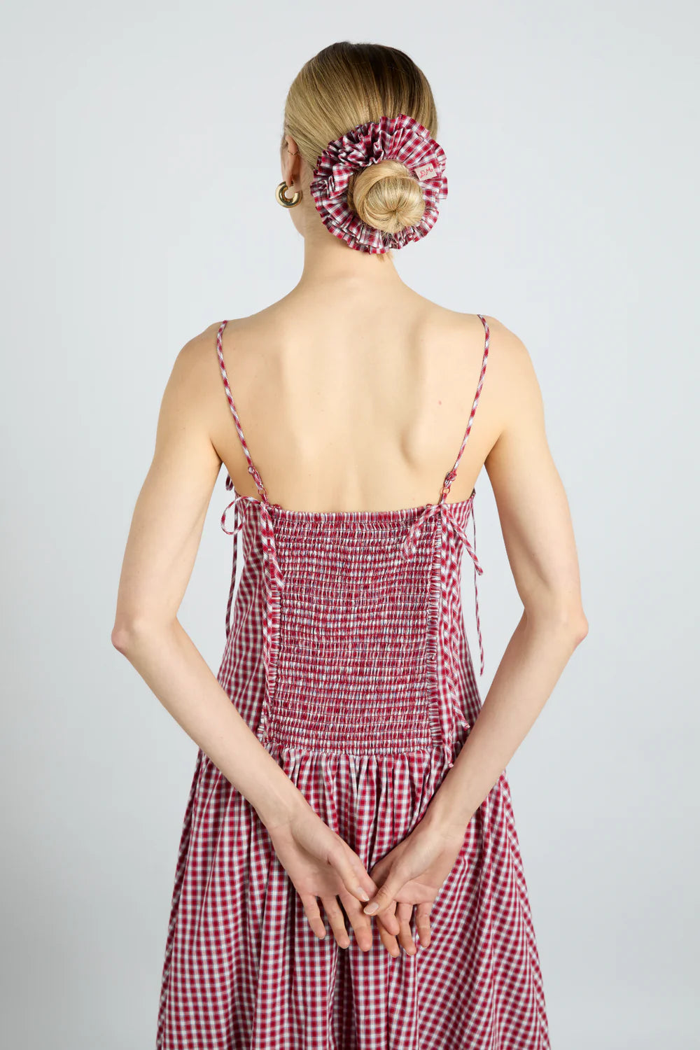 Damson Madder Faith Midi Dress - Cherry Gingham