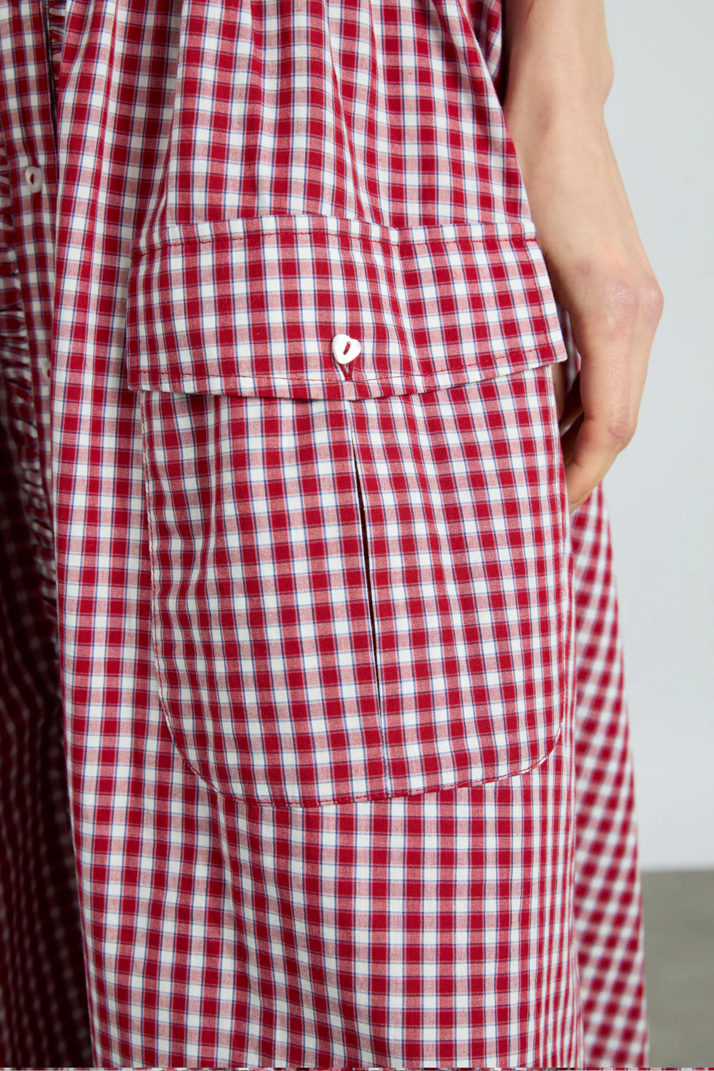 Damson Madder Faith Midi Dress - Cherry Gingham