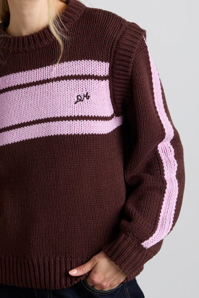 Damson Madder Poppy Crew Neck Jumper - Burg/Lilac