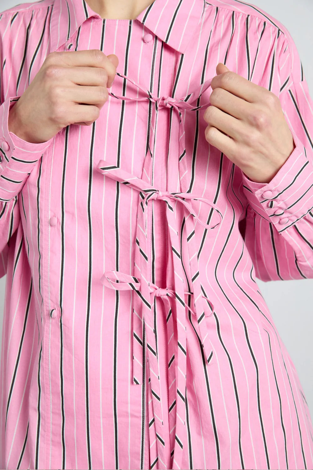 Damson Madder Carmy Shirt - Pink Bold Stripe