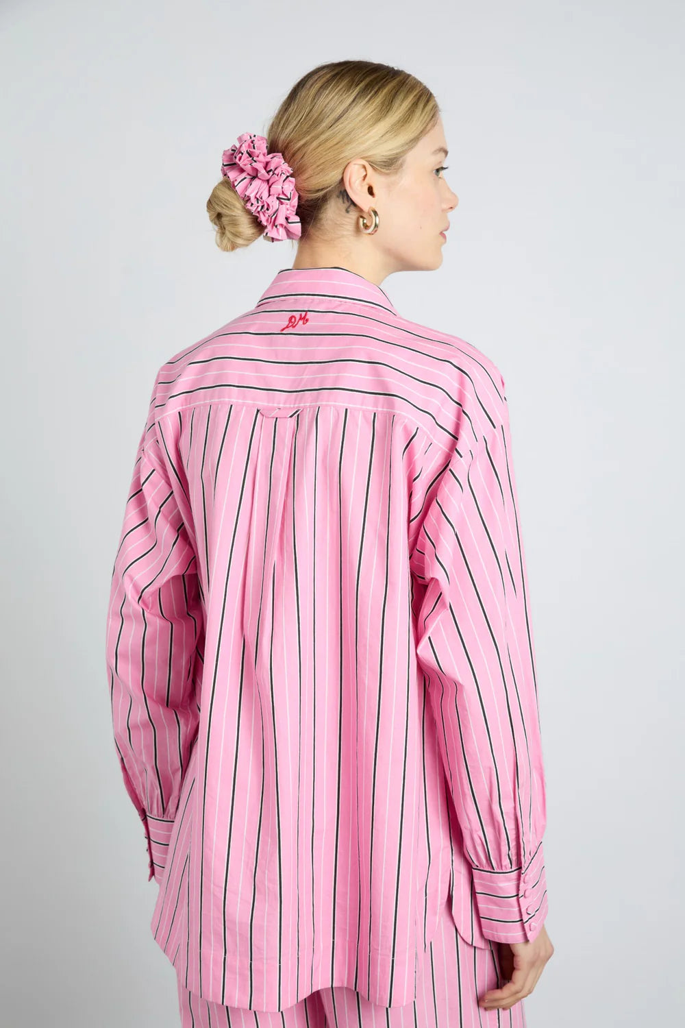 Damson Madder Carmy Shirt - Pink Bold Stripe