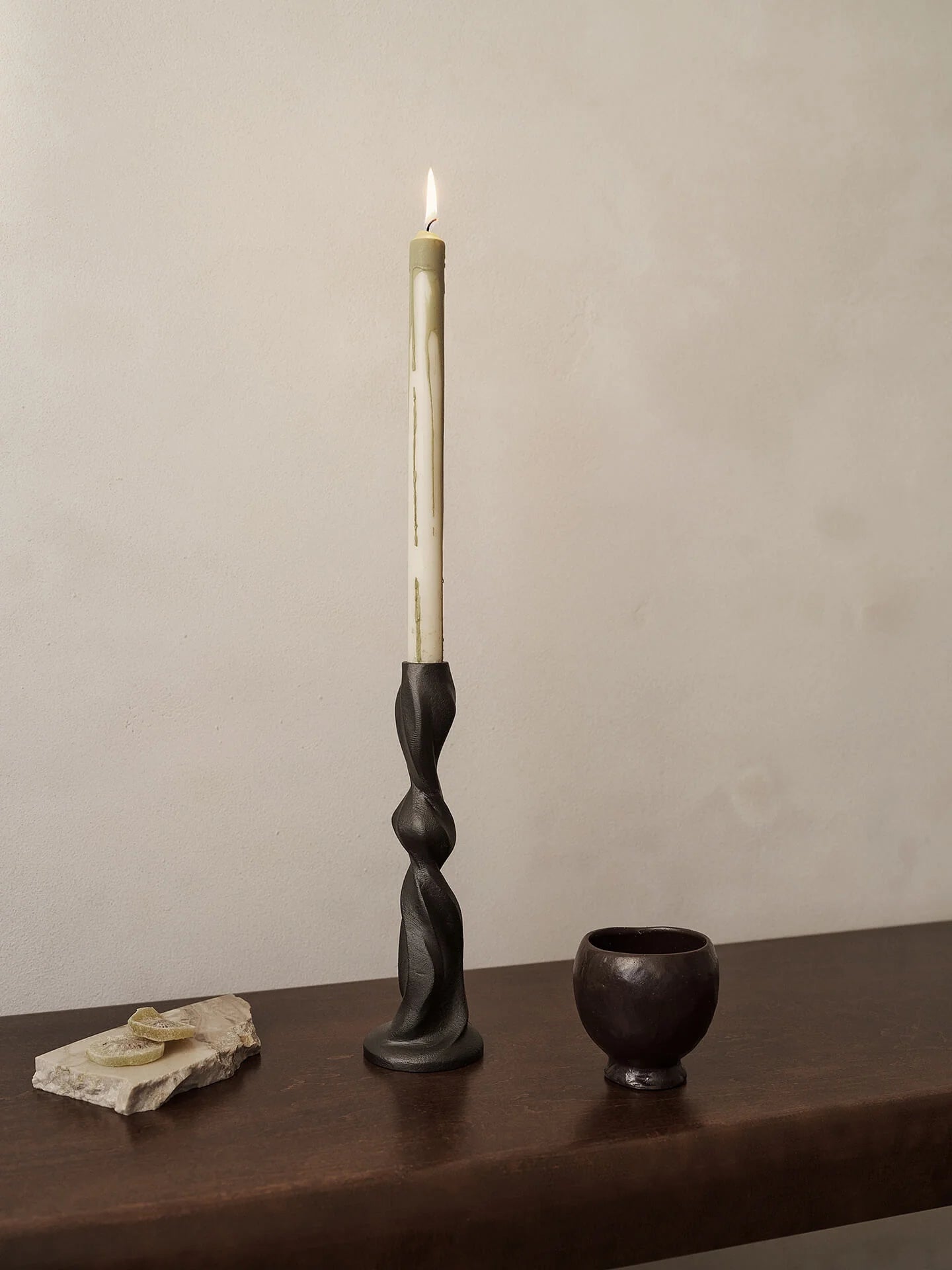 Ferm Living Gale Medium Candle Holder - Blackened Aluminium