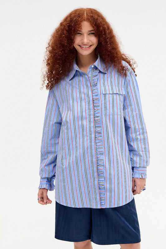 Damson Madder Kylie Shirt - Bold Blue Stripe