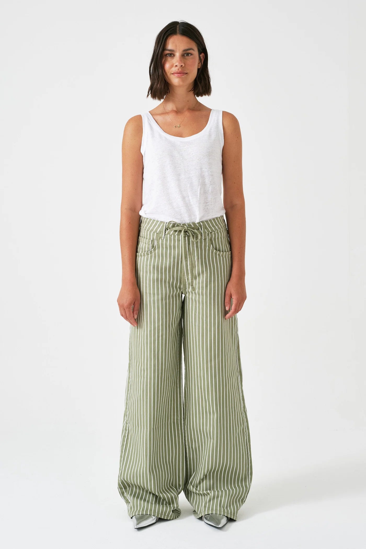 Seventy + Mochi - Blake Jean - Vintage Moss Wide Stripe