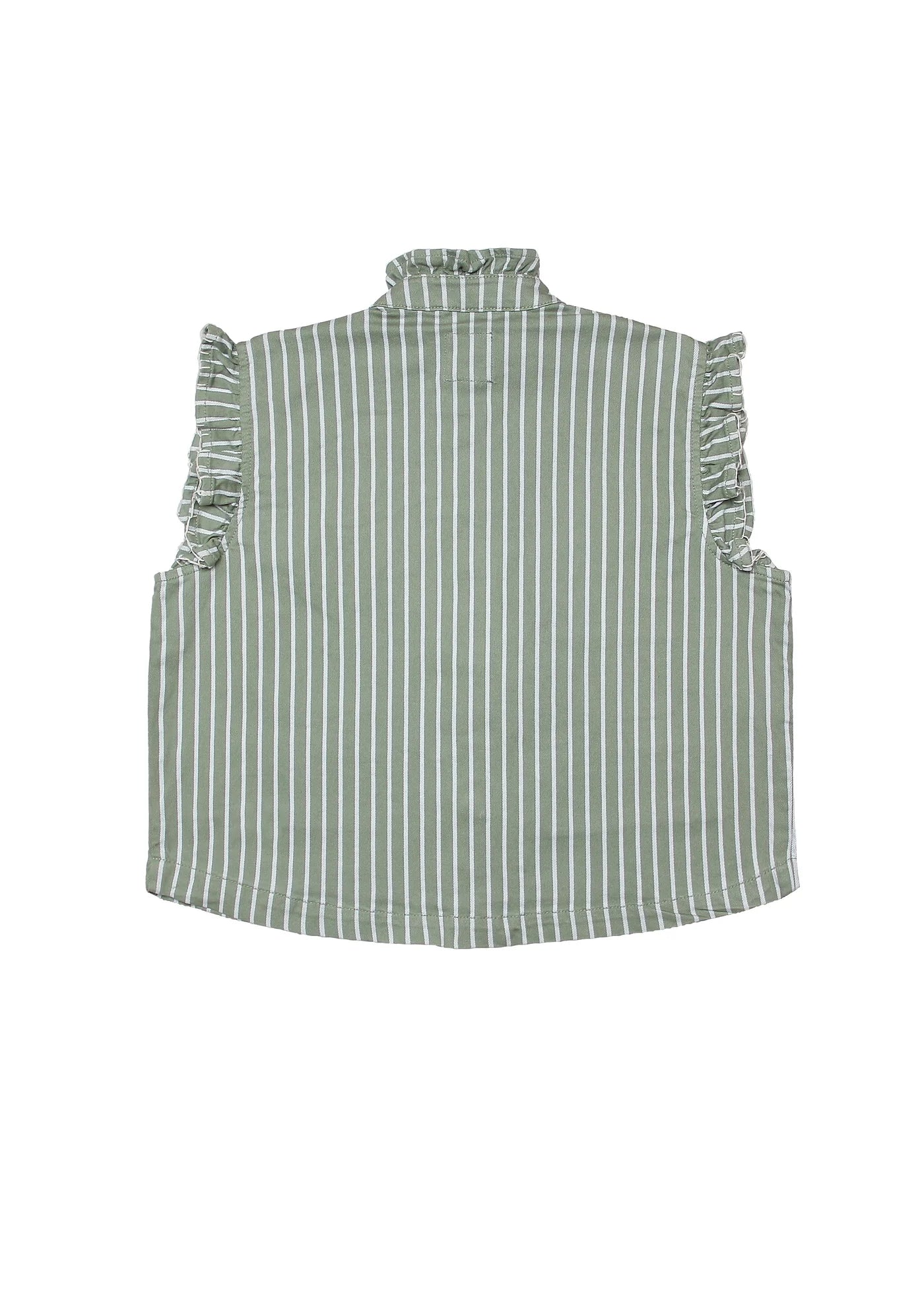 Seventy + Mochi - Pablo Waist Coat - Vintage Moss Wide Stripe