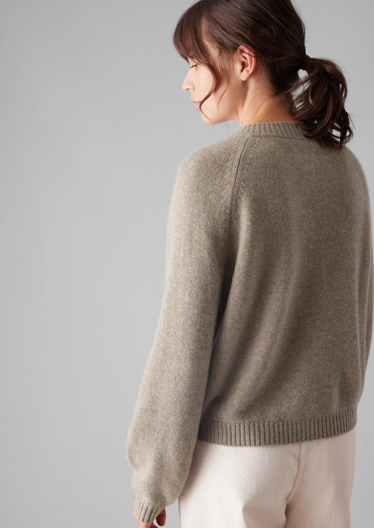 TOAST - Eden Wool Cashmere Raglan Cardigan - Linseed