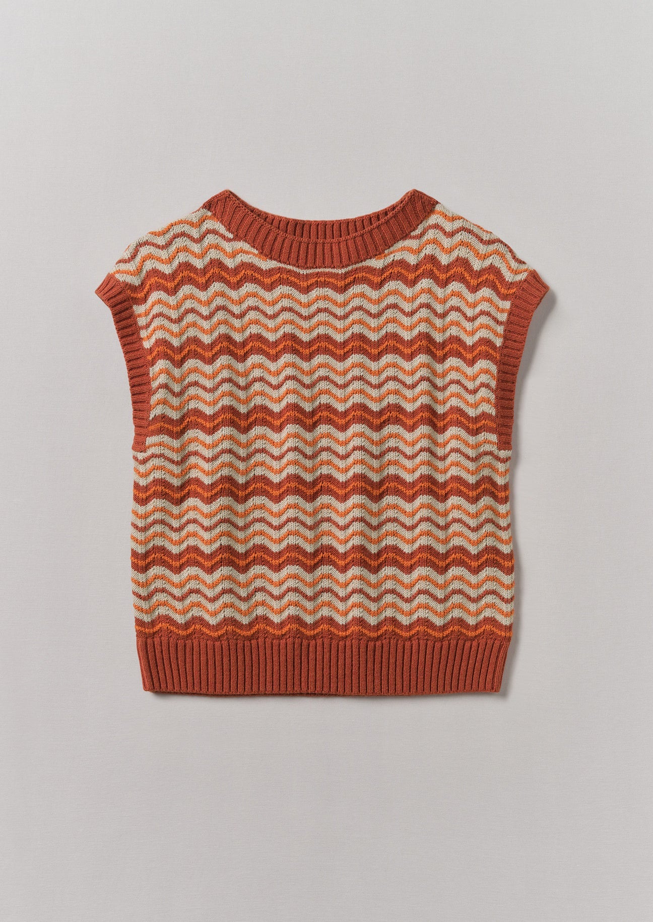 TOAST - Weave Stripe Knitted Top - Brown Ochre