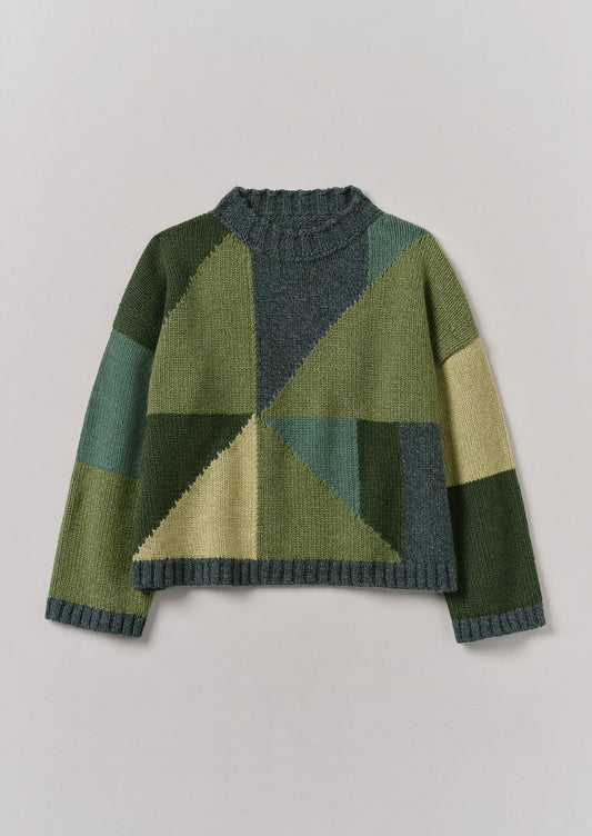 TOAST - Kite Colour Block Sweater - Green Multi