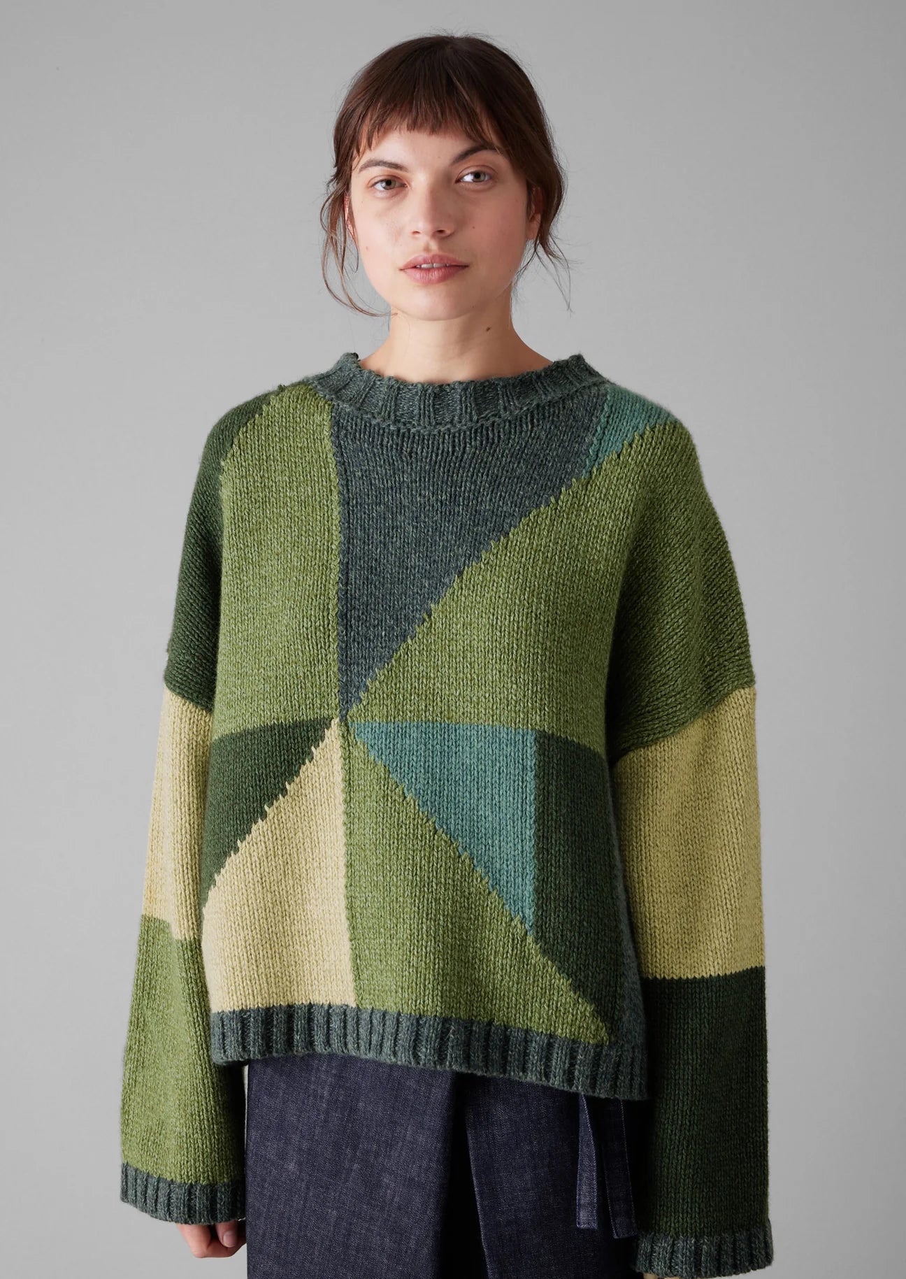 TOAST - Kite Colour Block Sweater - Green Multi