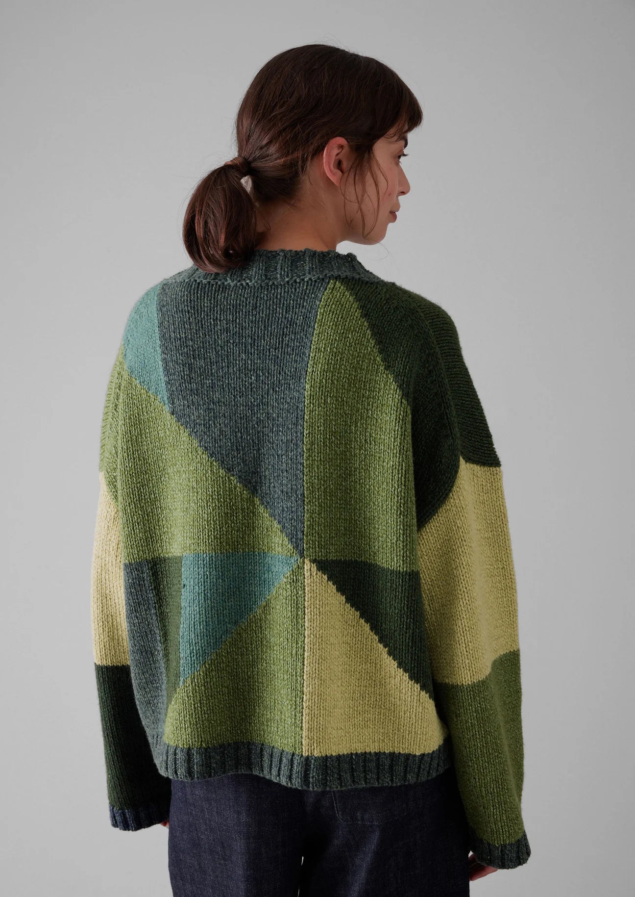 TOAST - Kite Colour Block Sweater - Green Multi