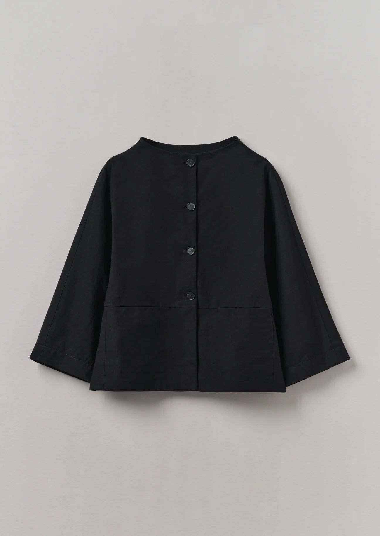 TOAST - Funnel Neck Twill Jacket - Black