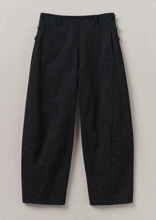 TOAST - Twisted Seam Cotton Linen Trousers - Black