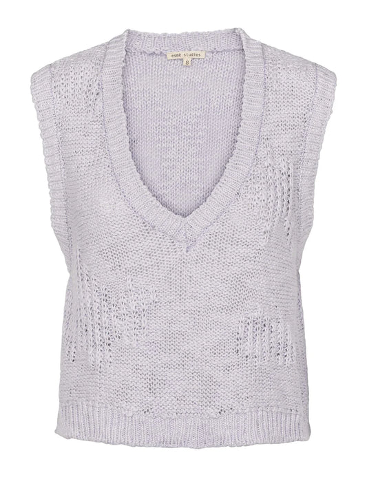 Esmé Studios - Lucca Knit Vest GOTS - Lilac