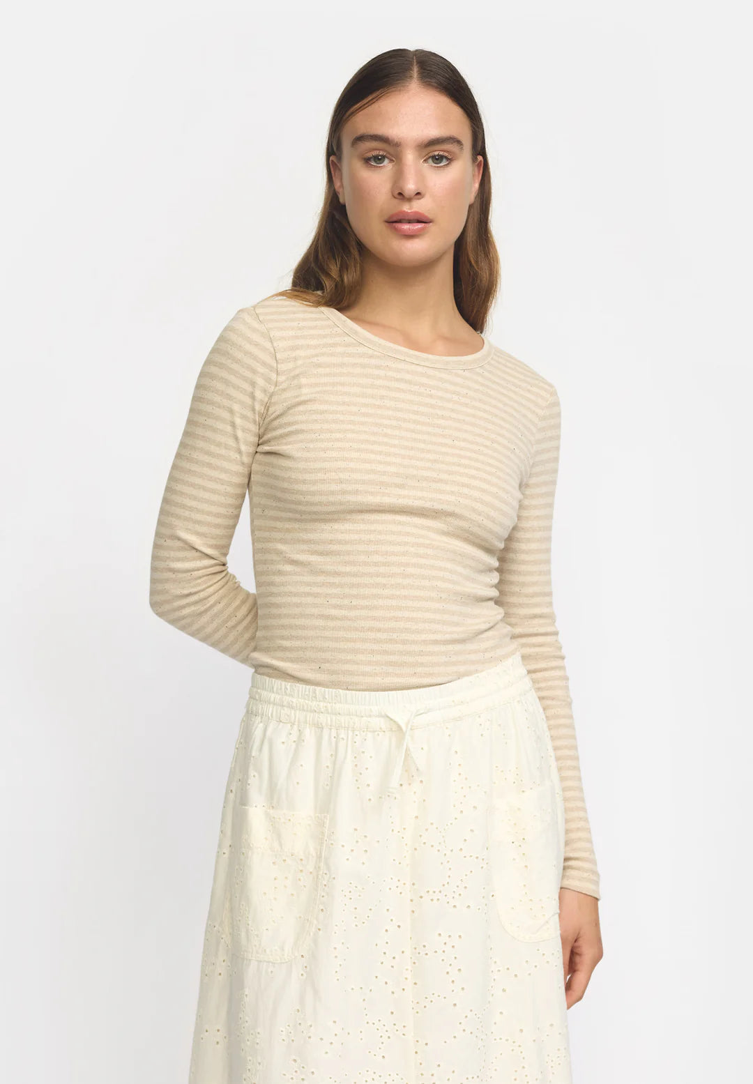 Esmé Studios - Bloom Stripe LS Top GOTS - Buttercream