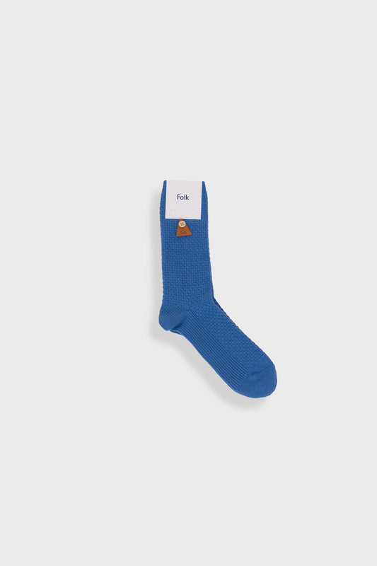 Folk - Waffle Socks - Soft Blue