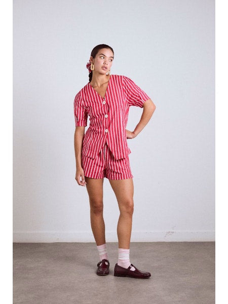 Damson Madder - Shell Blouse - Red Stripe