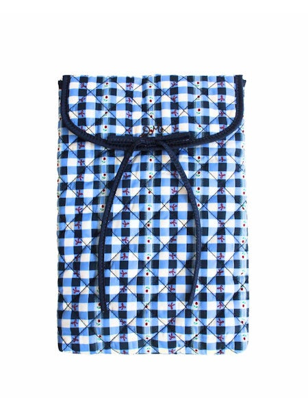 Damson Madder Bow Laptop Bag - Navy Margot Gingham