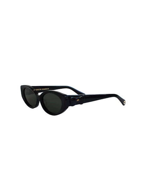 Damson Madder Catty Oval Sunglasses with Bow Detail - Black