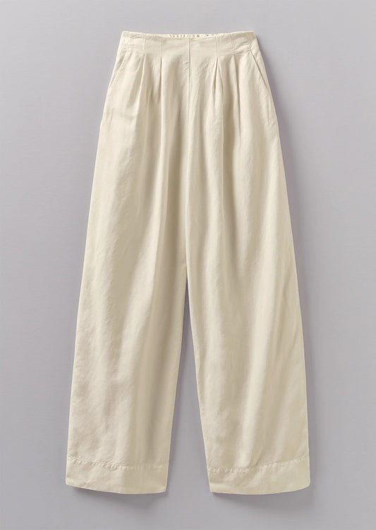 TOAST - Corinne Cotton Linen Wide Leg Trousers - Parchment