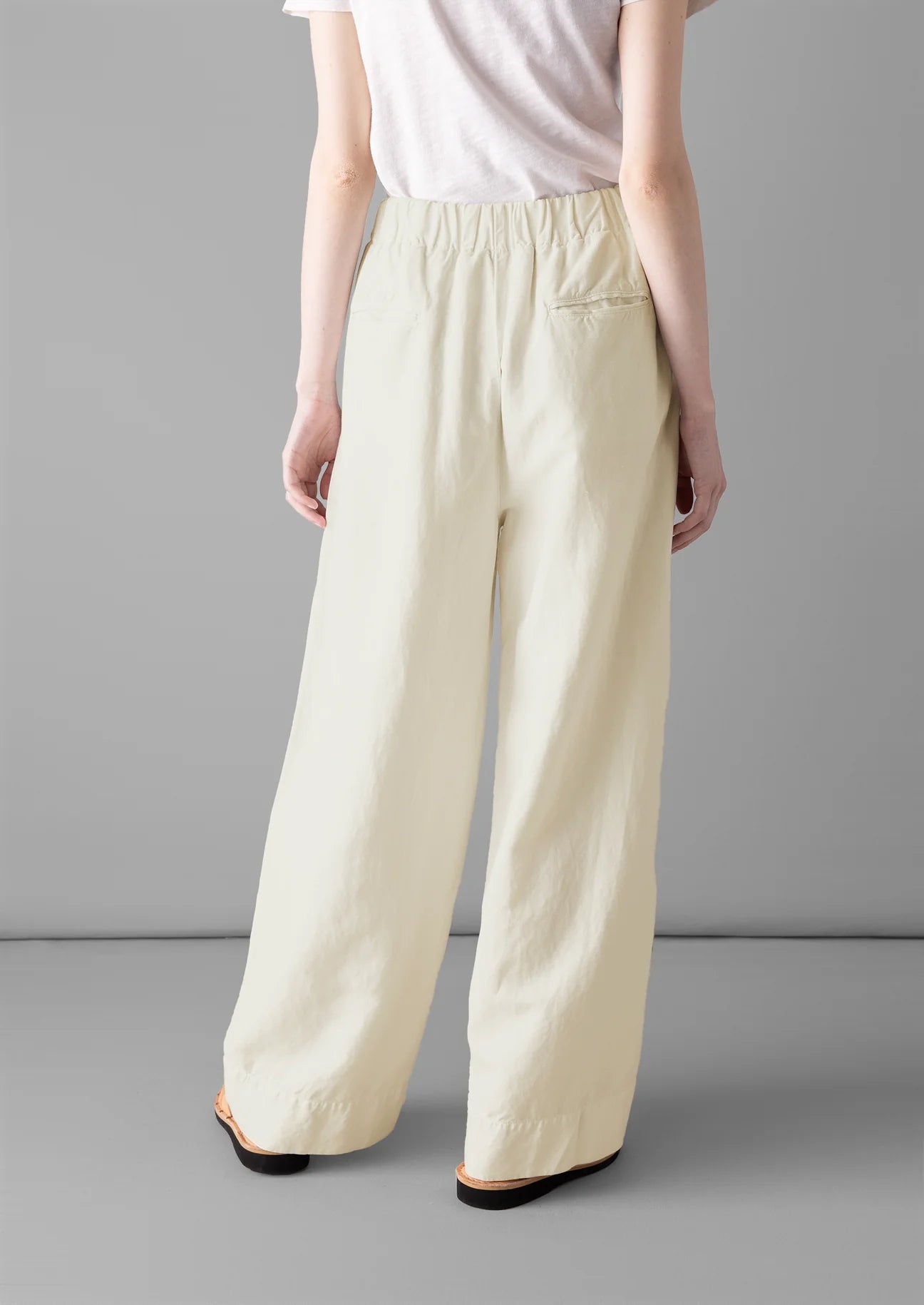 TOAST - Corinne Cotton Linen Wide Leg Trousers - Parchment