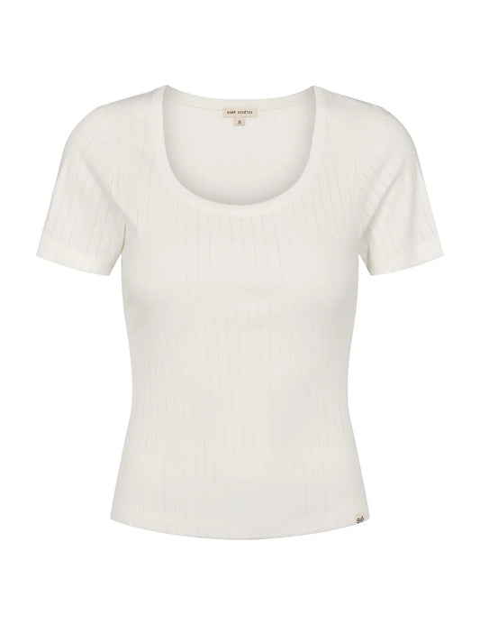 Esmé Studios - Ella Wide O-Neck Top - Snow White