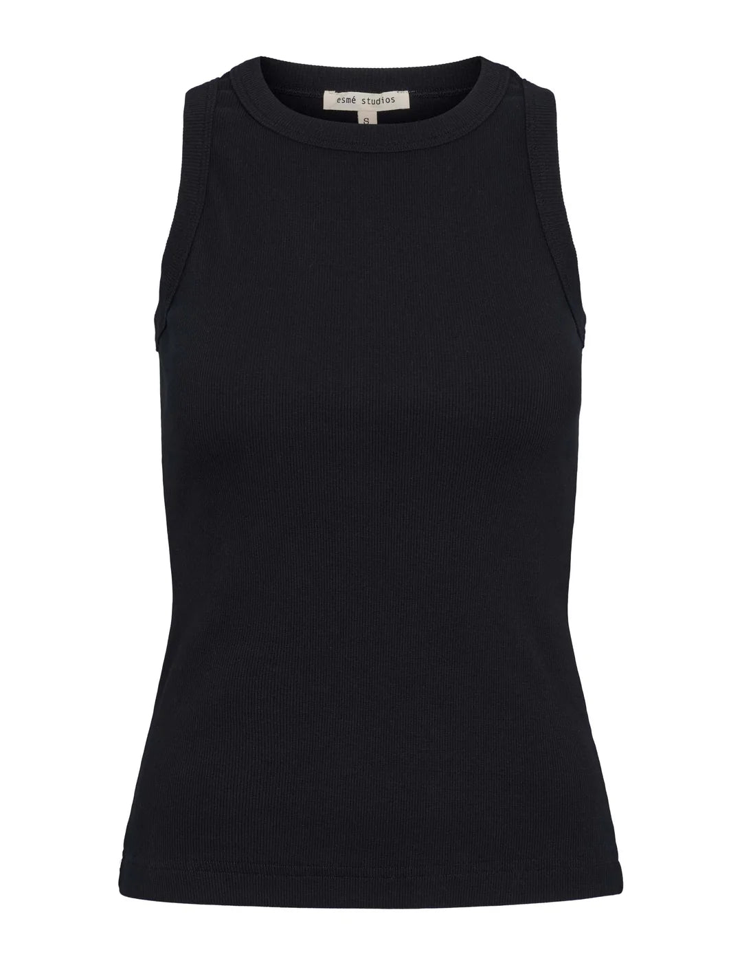 Esmé Studios - Blossom Racer Back Rib Tank - Black