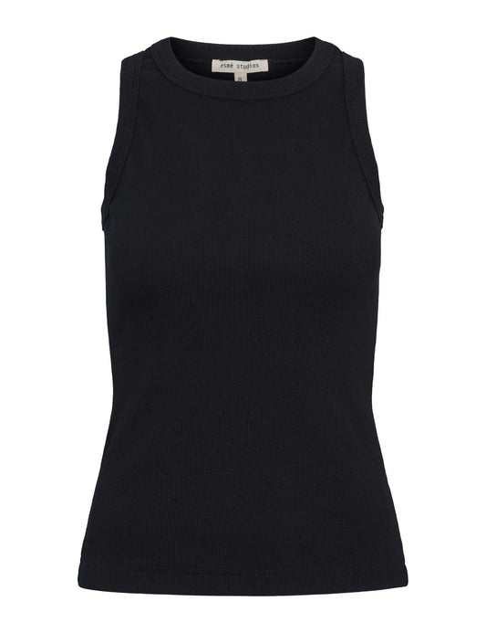 Esmé Studios - Blossom Racer Back Rib Tank - Black