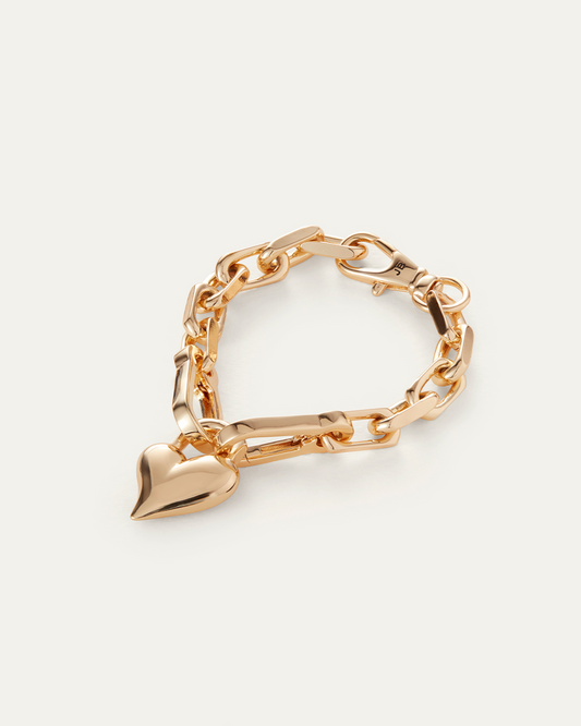 Jenny Bird - Padlock Heart Chain Bracelet - Gold