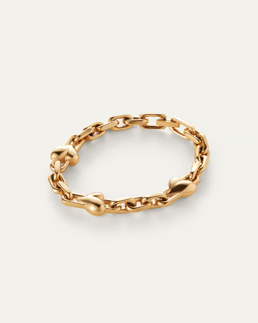 Jenny Bird - Art Heart Chain Bracelet - Gold