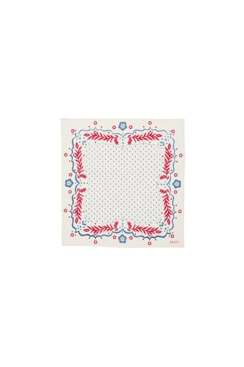 Skall Studio Juniper Scarf - Cream/Blue/Red