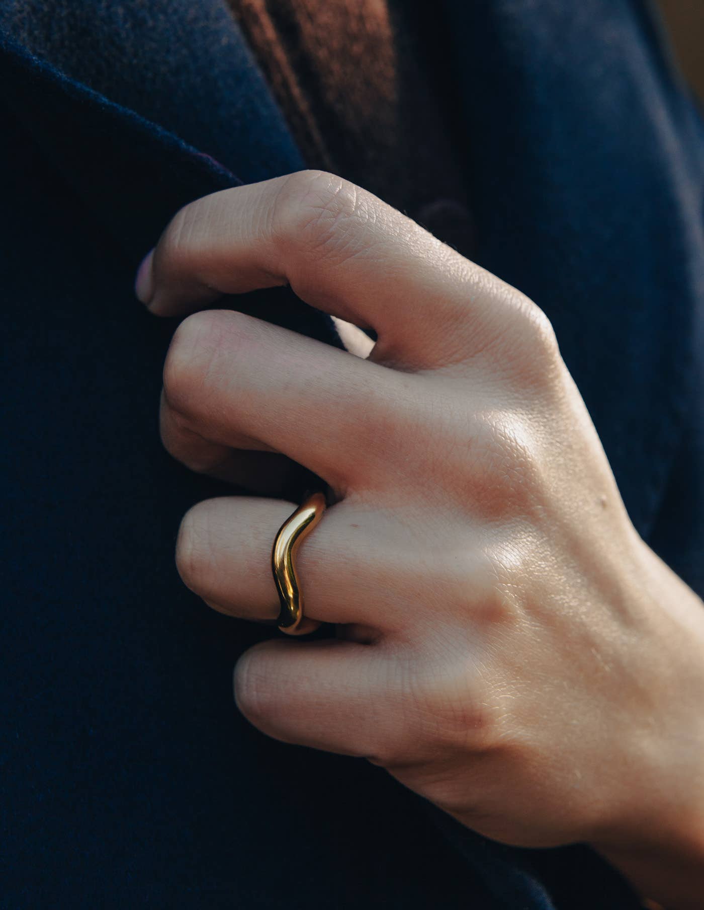 Nordic Muse -  Gold Chunky Irregular Band Ring