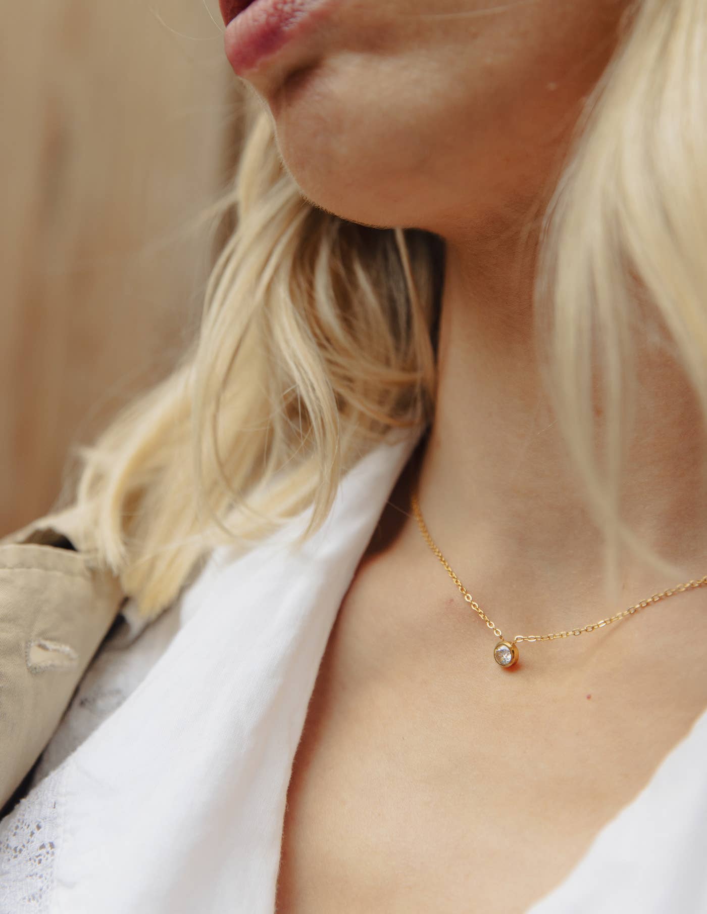 Nordic Muse - Gold Dainty Stone Necklace