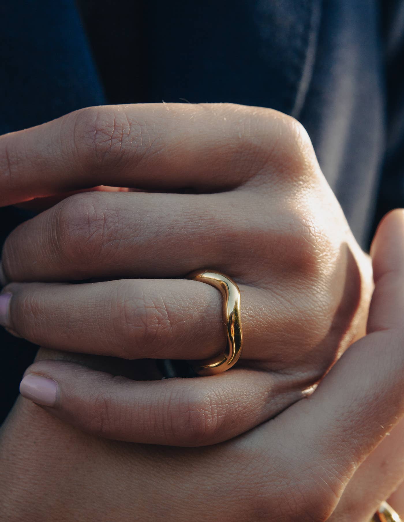 Nordic Muse -  Gold Chunky Irregular Band Ring