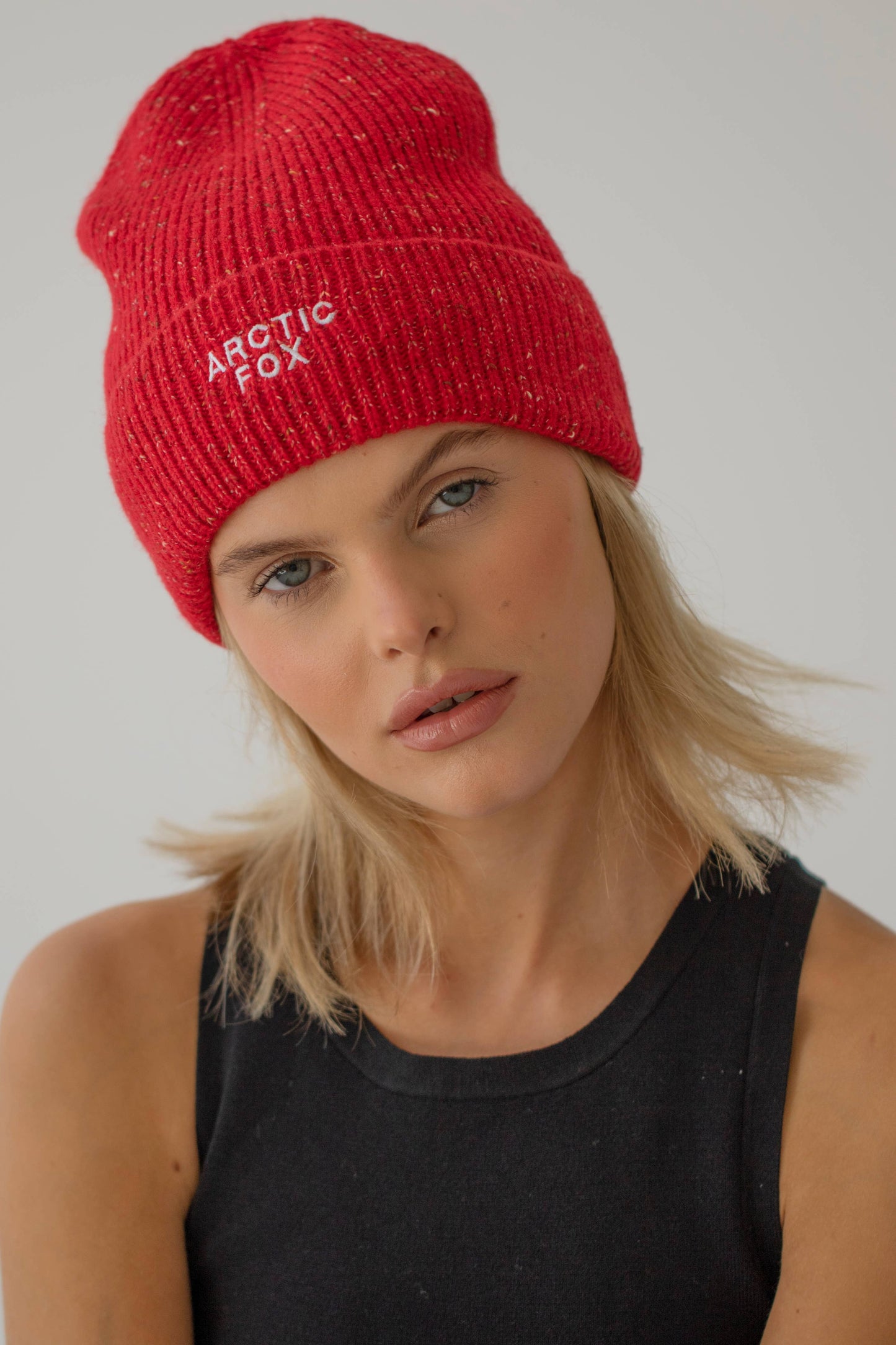 Arctic Fox & Co - The Embroidered Beanie - Firey Red