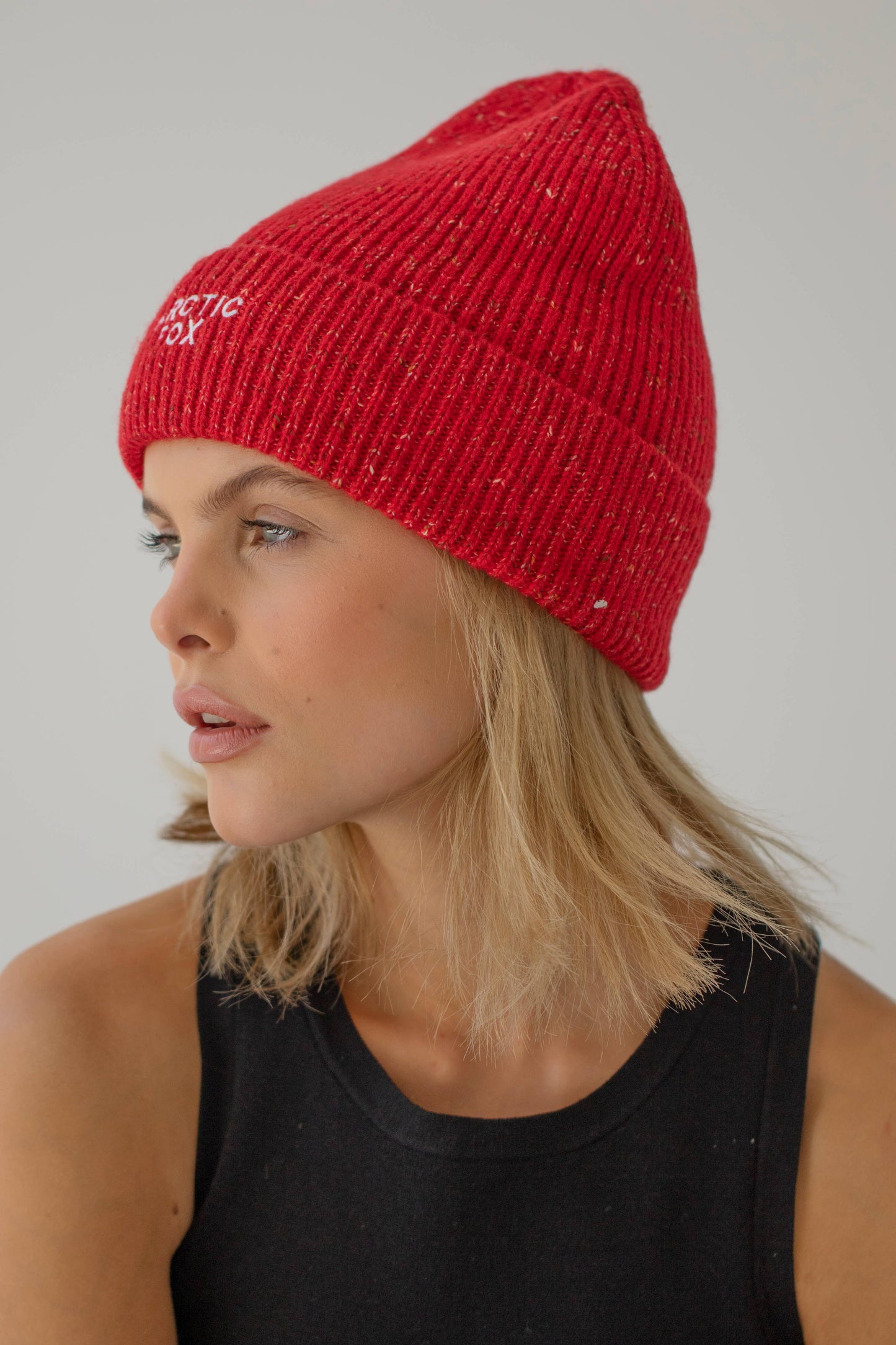 Arctic Fox & Co - The Embroidered Beanie - Firey Red