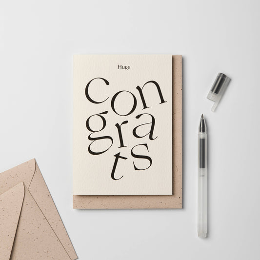 Kinshipped Serif Type Huge Congrats Card