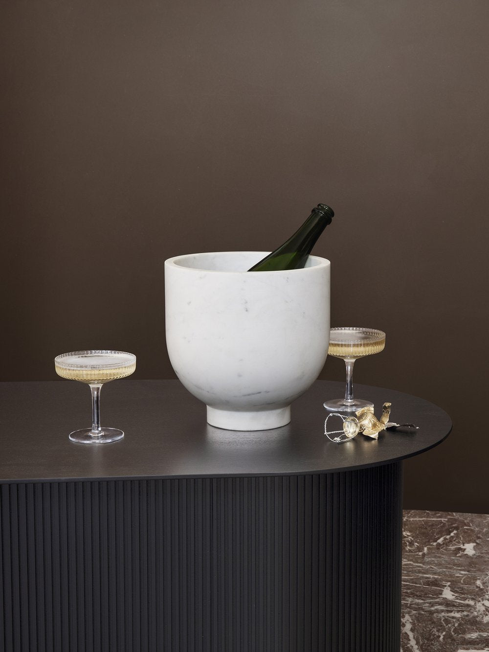 Ferm Living Clear Ripple Champagne Saucers (Set of 2)