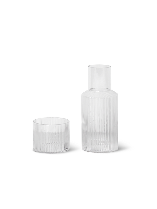 Ferm Living Ripple Carafe Set - Clear - Small